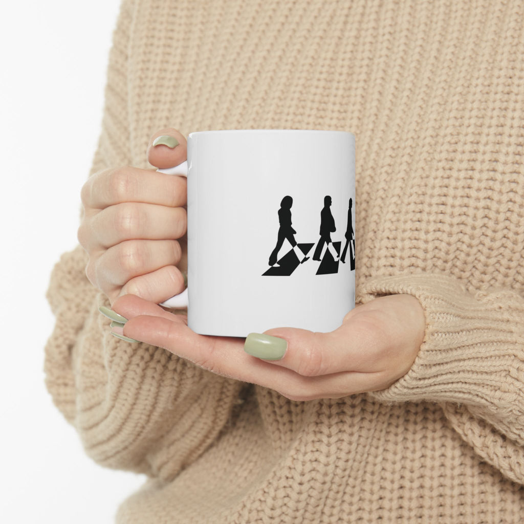 The Beatles Abbey Road Silhouette Coffee Mug — Iconic Rock Band Tea Cup (11oz/15oz)