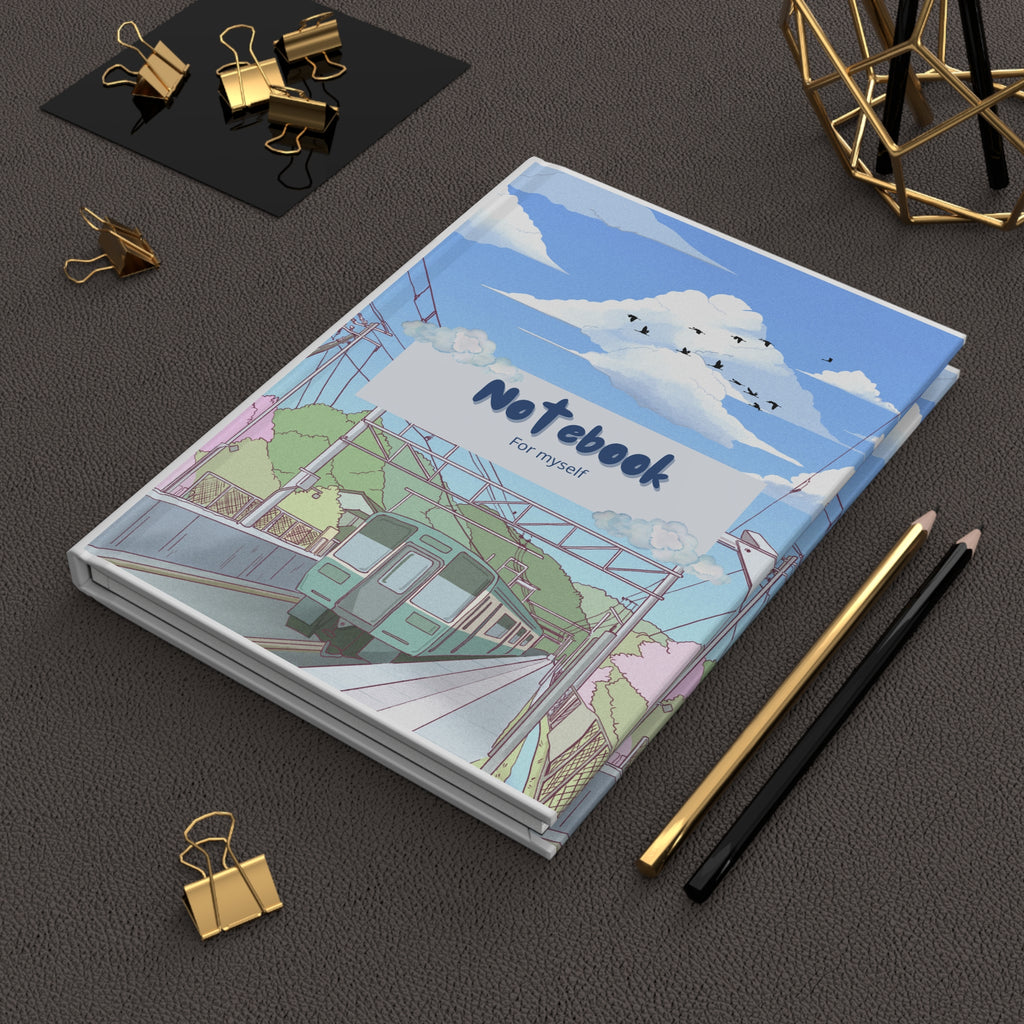 Train Station Journal — Scenic Hardcover Notebook with 'Notebook For Myself' Design