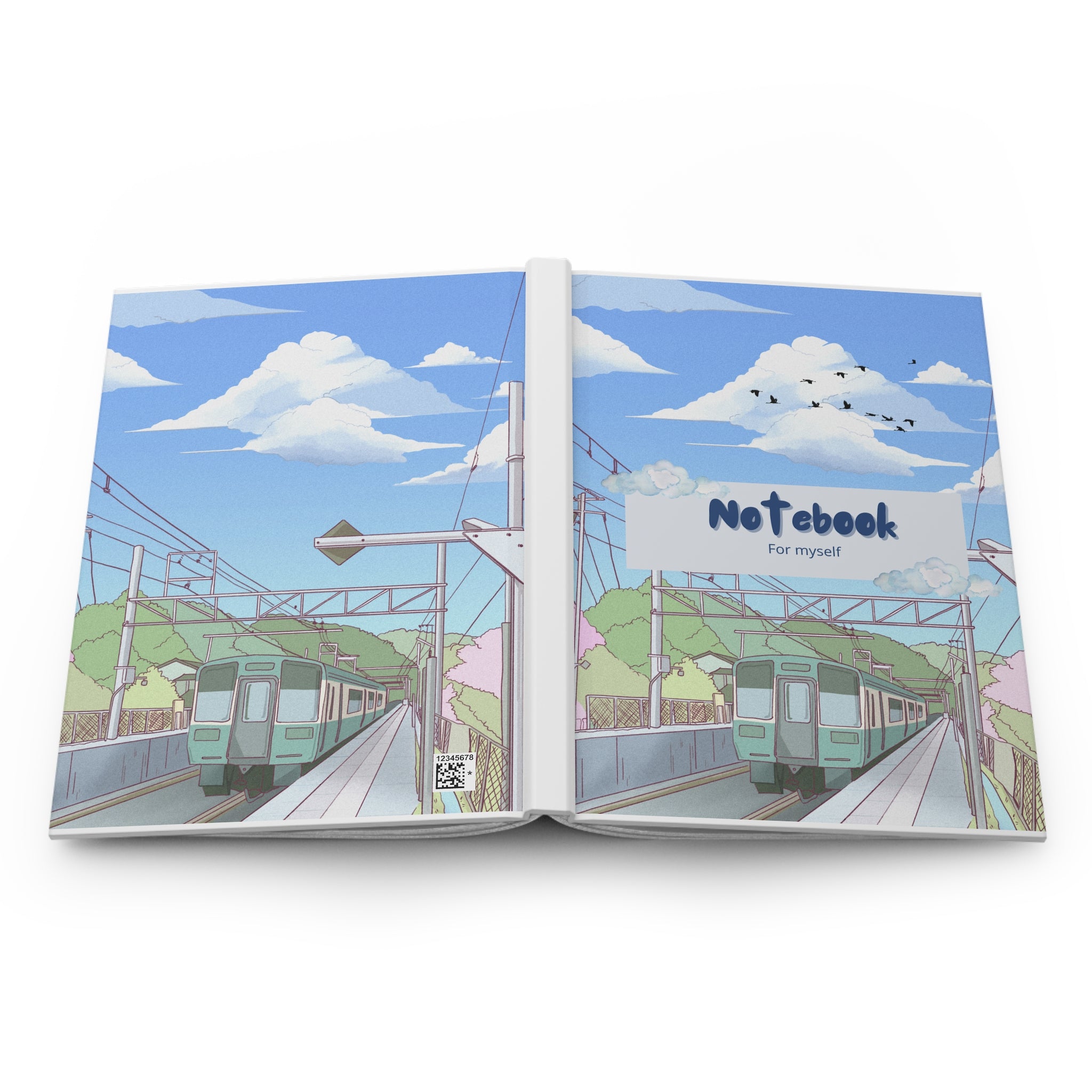 Train Station Journal — Scenic Hardcover Notebook with 'Notebook For Myself' Design