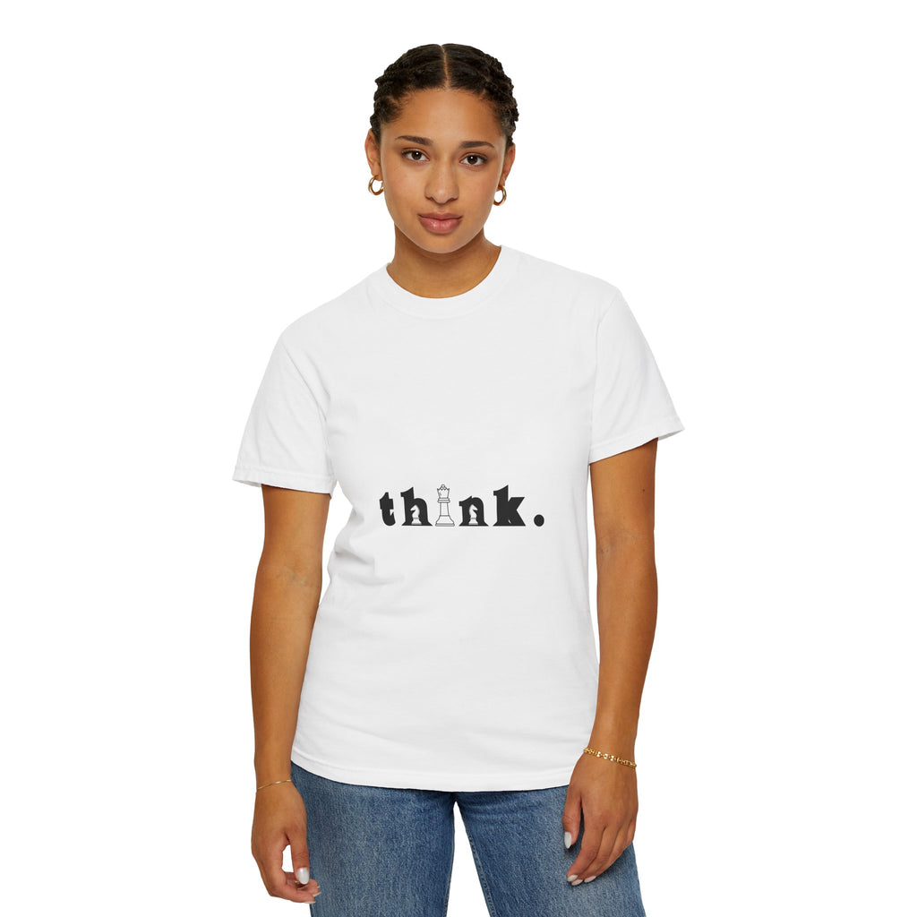 Think. Chess King Graphic T-Shirt — Minimal Intellectual Tee for Chess Players & Thinkers
