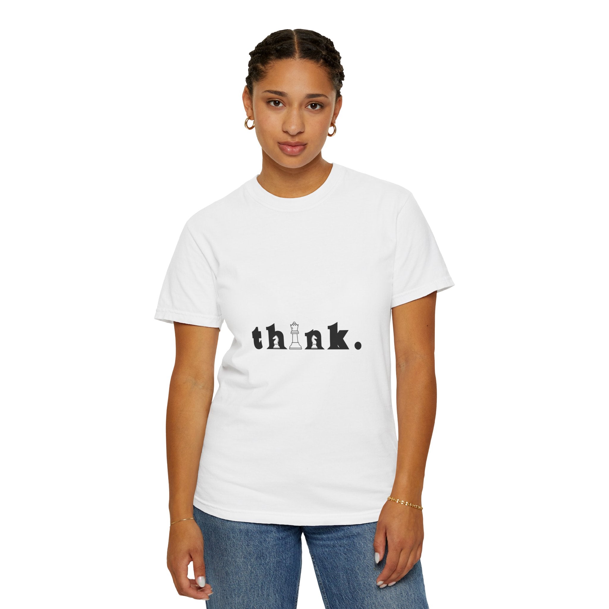 Think. Chess King Graphic T-Shirt — Minimal Intellectual Tee for Chess Players & Thinkers
