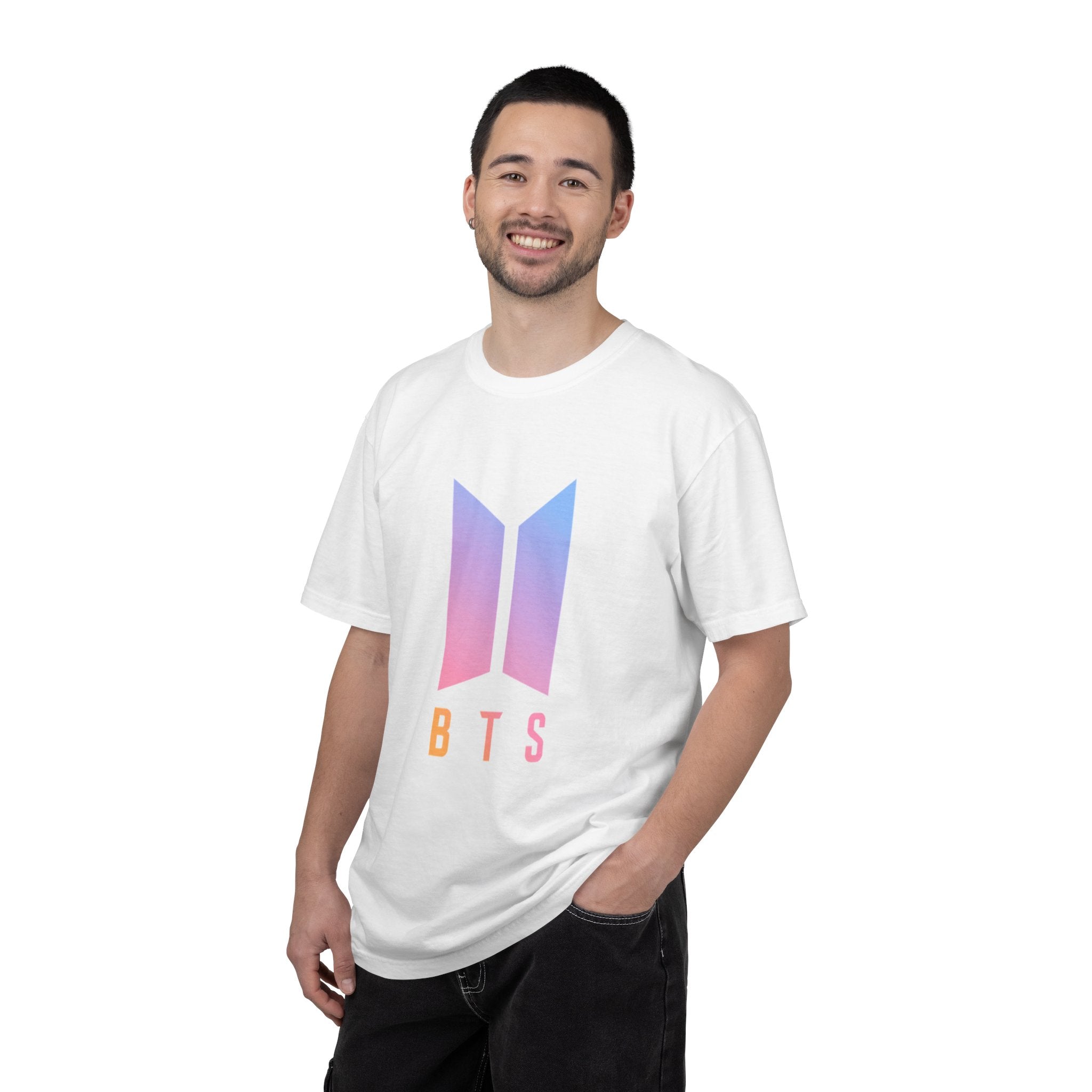 BTS Gradient Logo T-Shirt — K-Pop Band Tee with Member Names