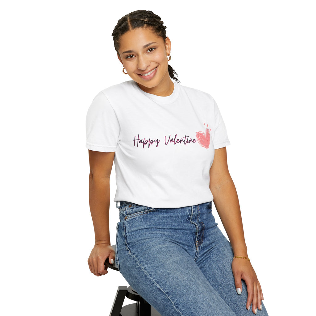 Valentine Heart T-Shirt — "Happy Valentine" Graphic Tee