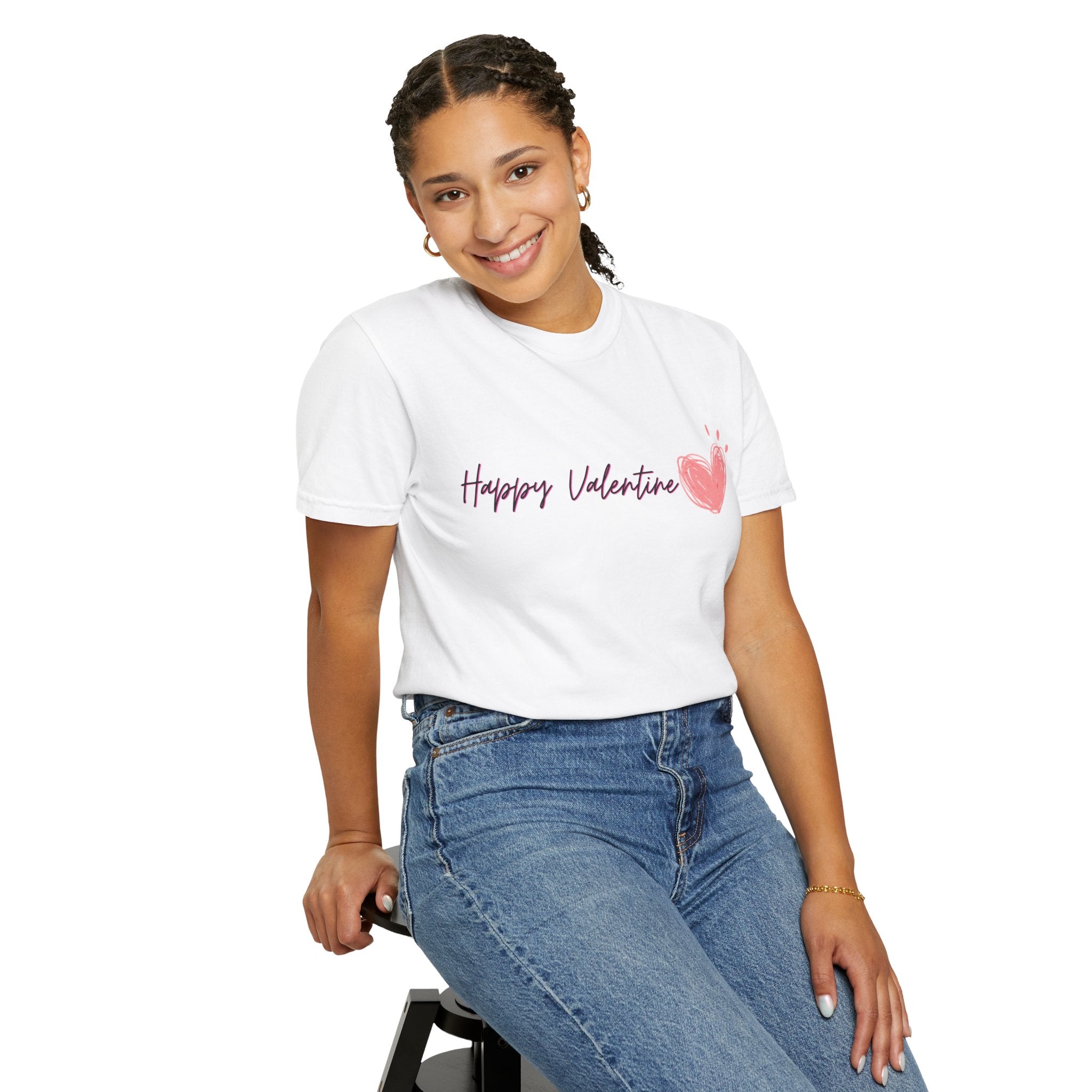 Valentine Heart T-Shirt — "Happy Valentine" Graphic Tee