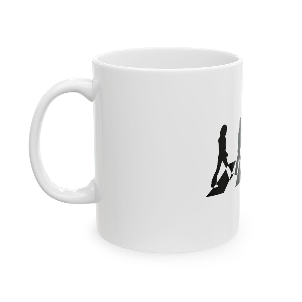The Beatles Abbey Road Silhouette Coffee Mug — Iconic Rock Band Tea Cup (11oz/15oz)