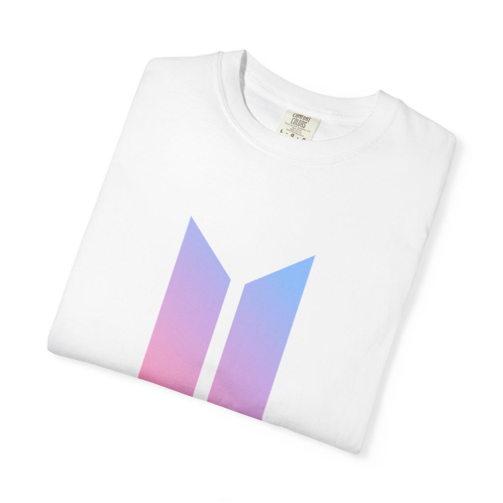 BTS Gradient Logo T-Shirt — K-Pop Band Tee with Member Names