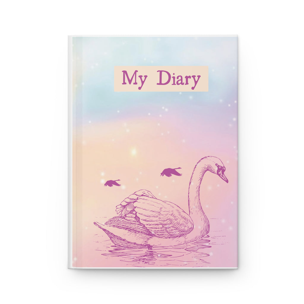 Swan "My Diary" Hardcover Journal — Pastel Dreamy Notebook for Girls & Teens gift
