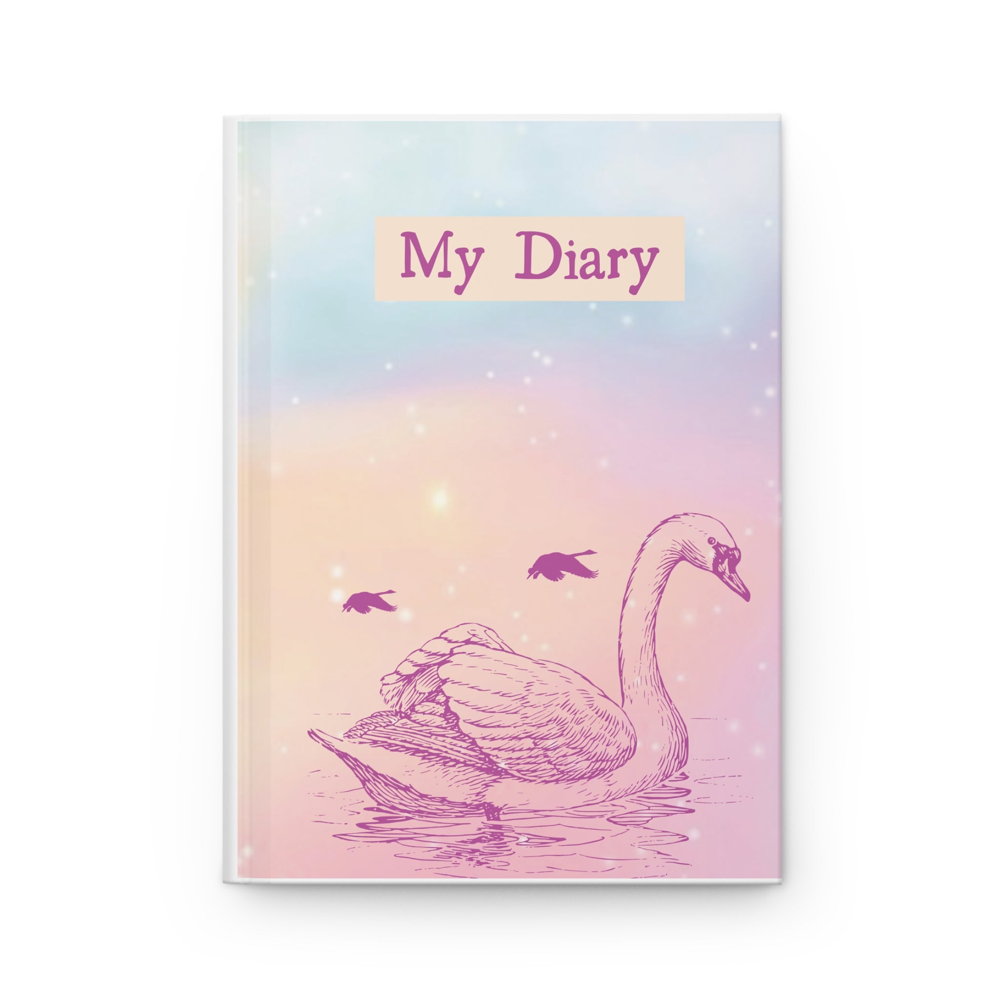 Swan "My Diary" Hardcover Journal — Pastel Dreamy Notebook for Girls & Teens gift