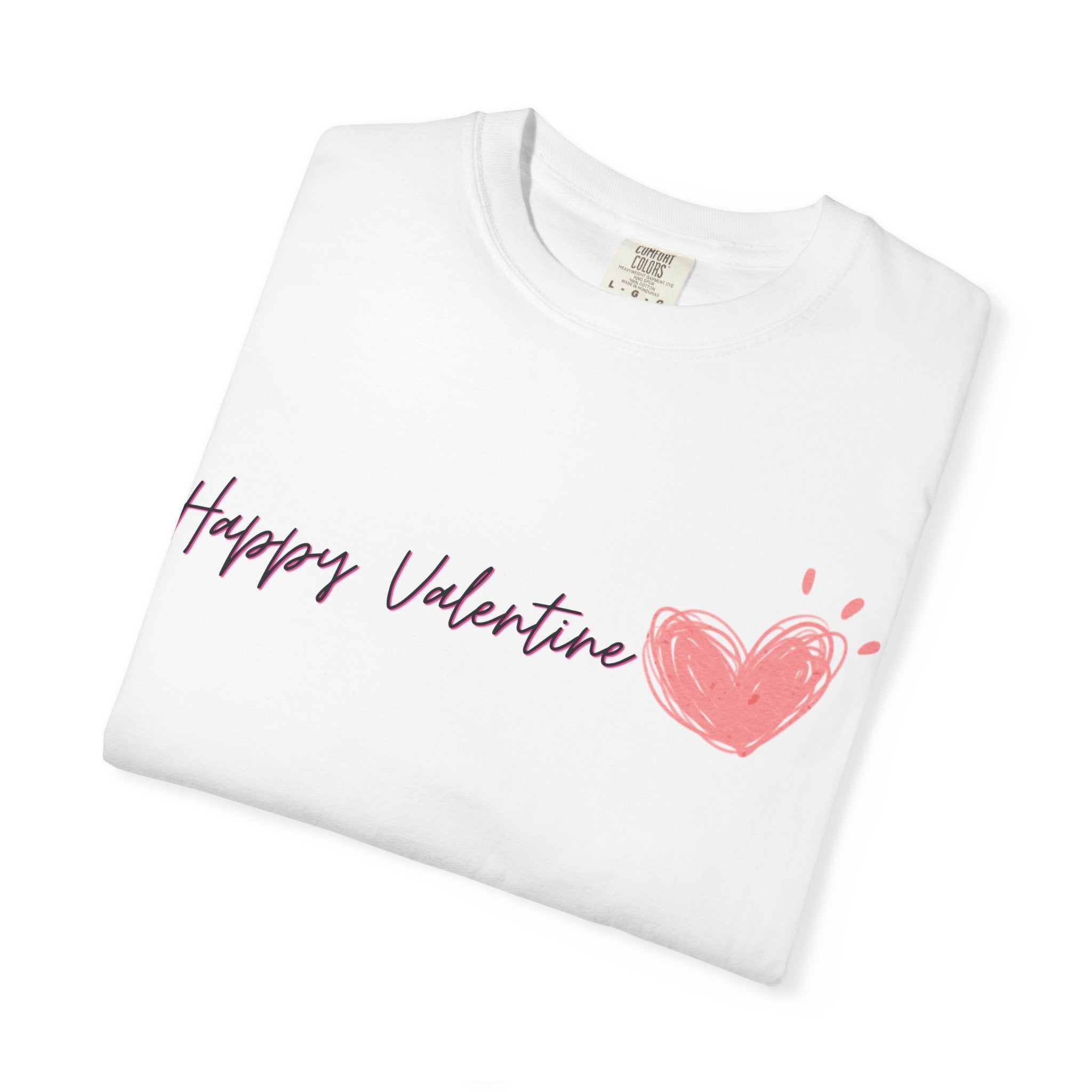 Valentine Heart T-Shirt — "Happy Valentine" Graphic Tee