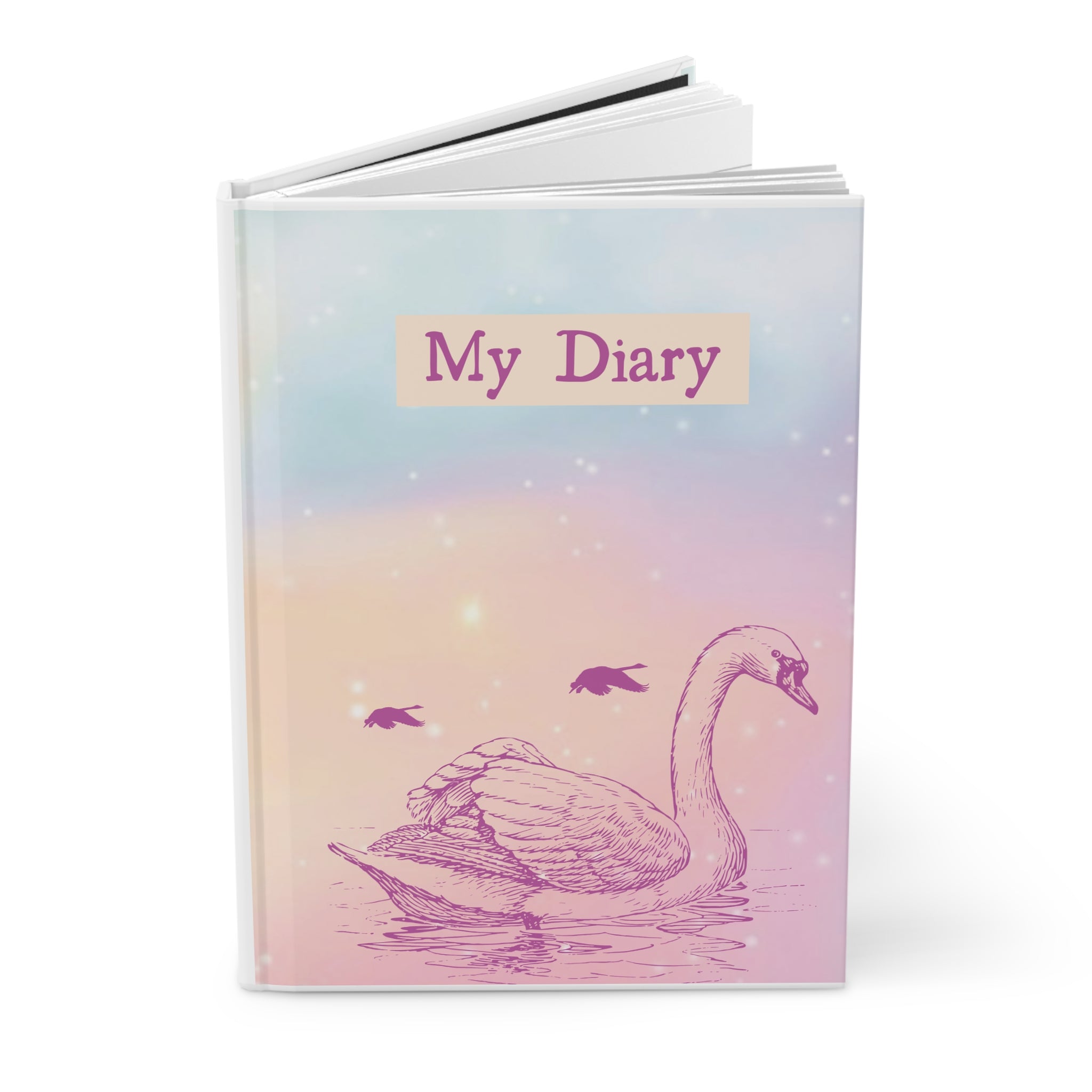 Swan "My Diary" Hardcover Journal — Pastel Dreamy Notebook for Girls & Teens gift