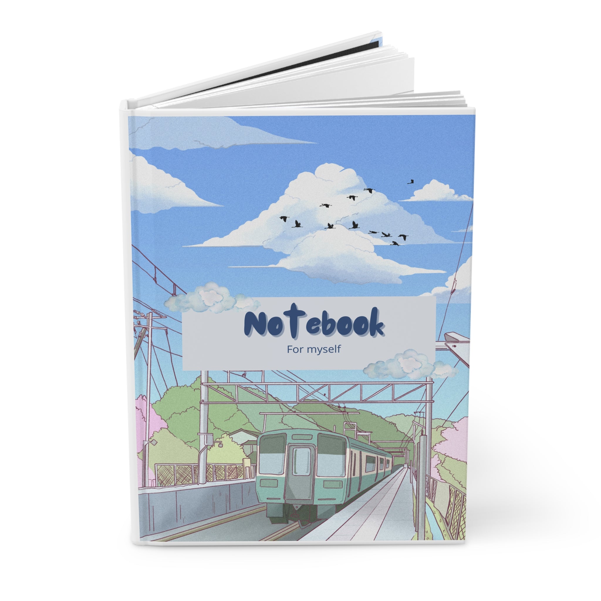 Train Station Journal — Scenic Hardcover Notebook with 'Notebook For Myself' Design