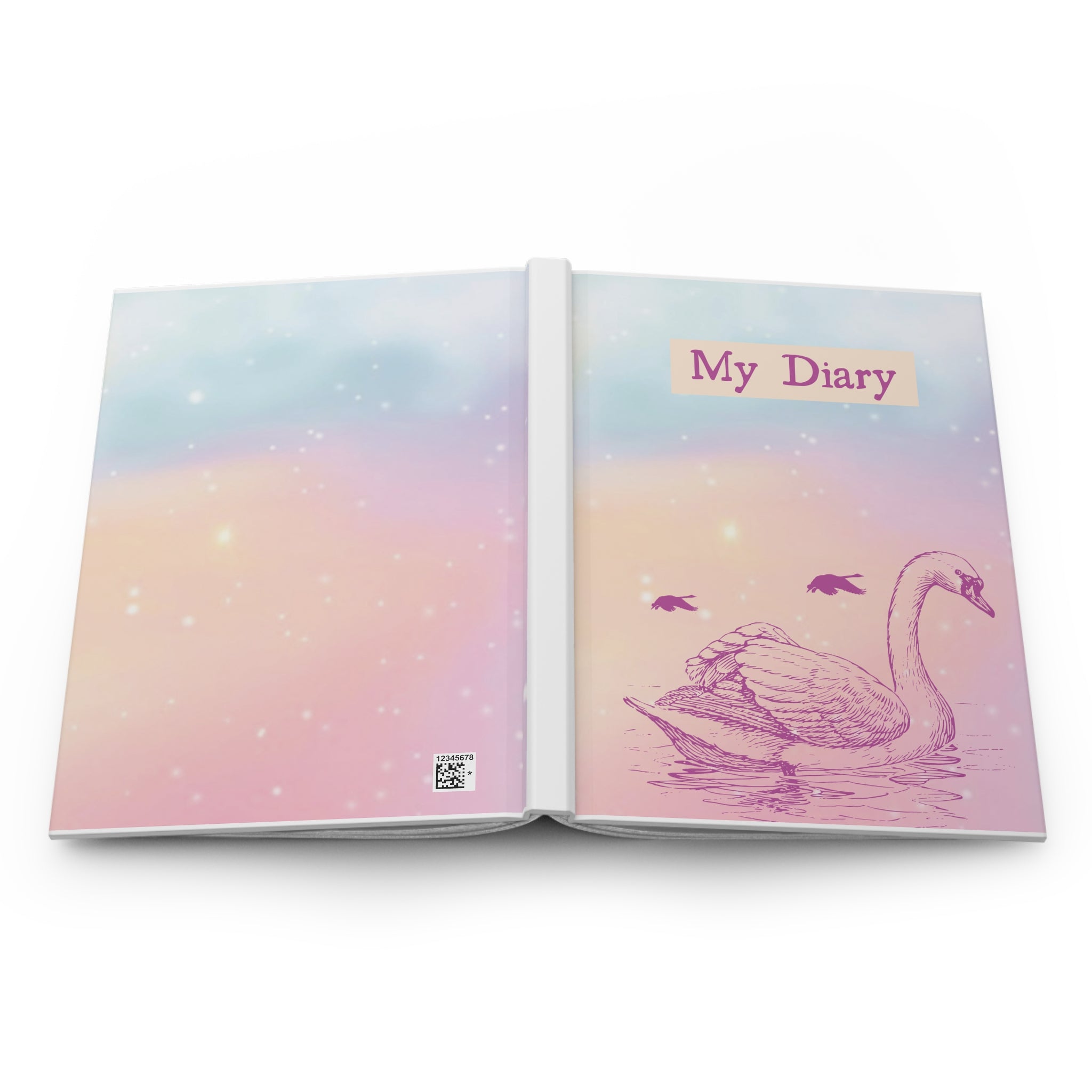 Swan "My Diary" Hardcover Journal — Pastel Dreamy Notebook for Girls & Teens gift